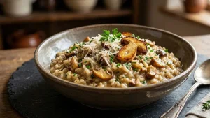 İtalyan şeflerin imza tabağı: Kremamsı dokusuyla Porçini Mantarlı Risotto