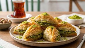 Şerbetlilerin en gösterişlisi: Tek tek açma derdi olmayan Midye Baklava tarifi...