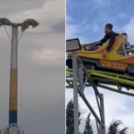 Lunapark eğlencesi kabusa döndü: Metrelerce yüksekte baş aşağı asılı kaldılar