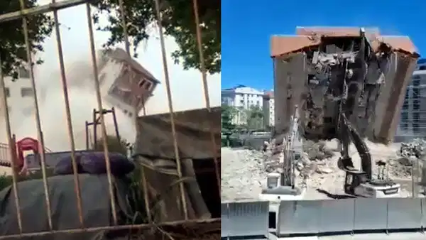 Avcılar'da yıkım sırasında sarsıntı ve toz bulutu oluştu: Mahalleli deprem sandı
