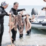 Karaburun’da çıkarıldı… 100 metrelik hayalet ağ