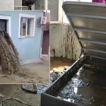Manisa'da şoke eden görüntü! Sel suları evinin içinden geçti: Ölümden döndü
