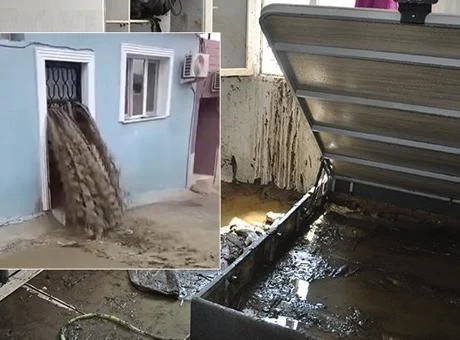 Manisa'da şoke eden görüntü! Sel suları evinin içinden geçti: Ölümden döndü