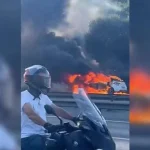AVCILAR’DA OTOYOLDA OTOMOBİL YANGINI: ARAÇ KULLANILAMAZ HALE GELDİ