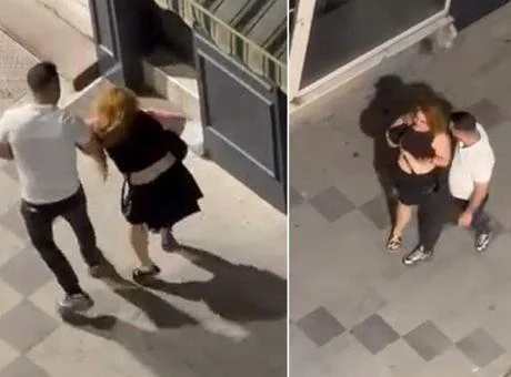 Zorla götürmeye çalıştı! Genç kadının yardım çığlığı kamerada