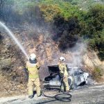 İzmir'de otomobil yangını korkuttu