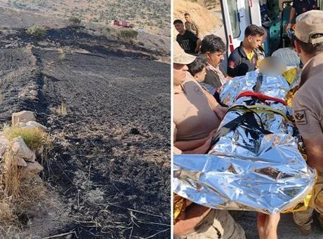 Alevlerin ortasında kaldı! Cizre’de arazide uyuyan çoban anız yangınında ağır yaralandı