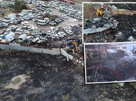 İzmir’de yediemin otoparkı alevlere teslim! 50 motosiklet ile 12 araç kül oldu