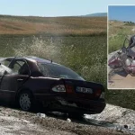 Yozgat'ta devrilen otomobil alev aldı! 1 kişi öldü, 3 kişi yaralandı