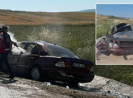 Yozgat’ta devrilen otomobil alev aldı! 1 kişi öldü, 3 kişi yaralandı
